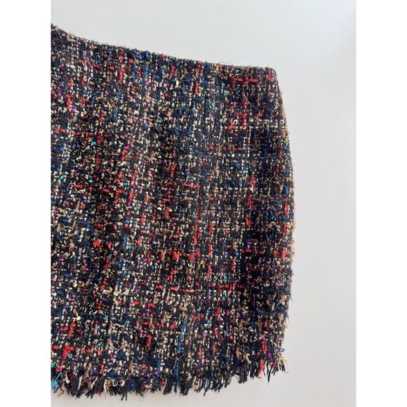 LOVERS + FRIENDS Aria Black Nightlife Confetti Flecked Tweed Mini Skirt, Size S - Picture 8 of 14